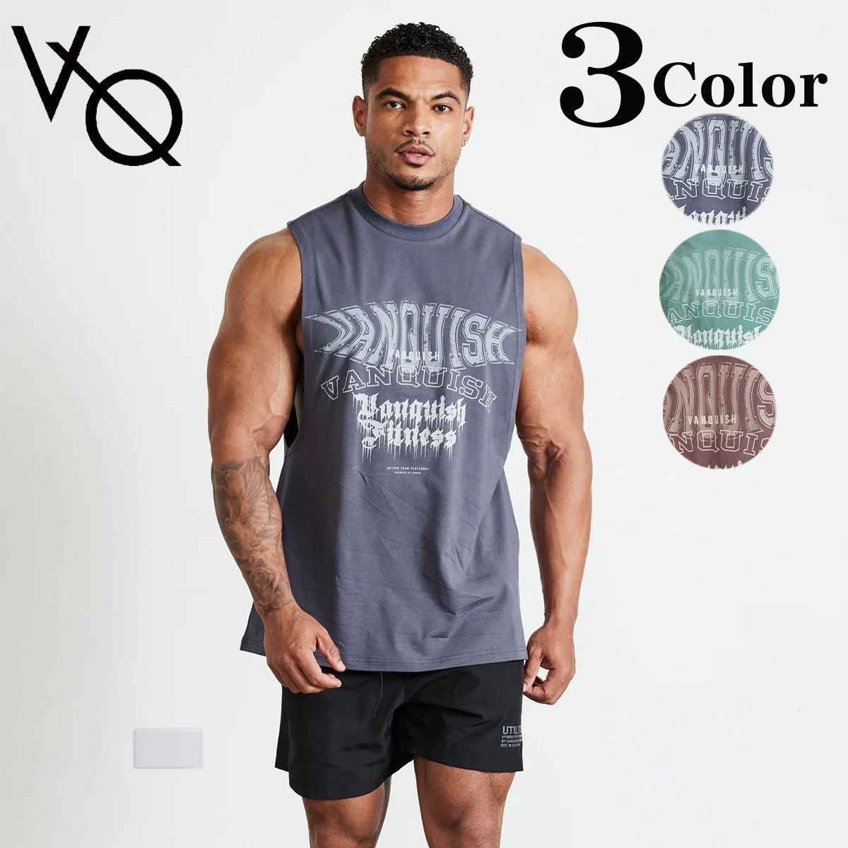 VANQUISH ヴァンキッシュ ノースリーブ スリーブレス Tシャツ