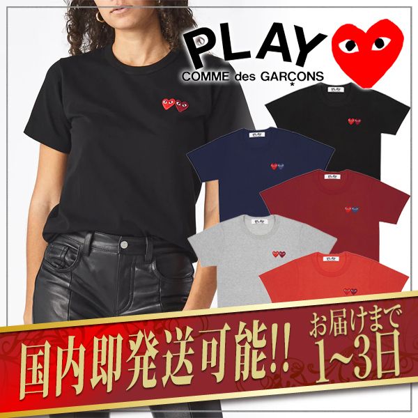 COMME des GARCONS】レディース ダブルハートロゴ カットソー (COMME