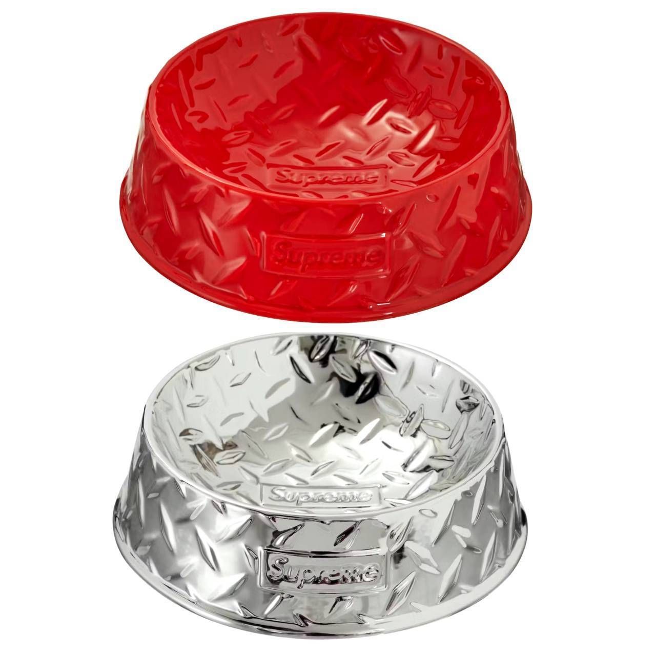 シュプリーム☆ロゴドッグボウル☆Diamond Plate Dog Bowl (Supreme