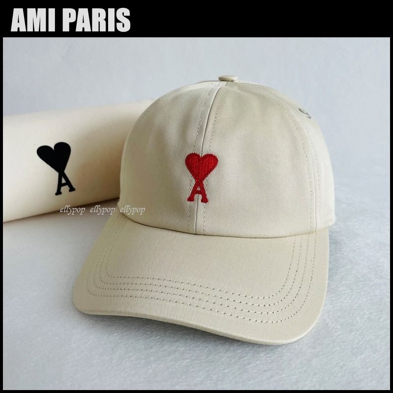 AMI PARIS アミパリス ニット帽 ハートロゴ アイボリー 袋付 最終価格