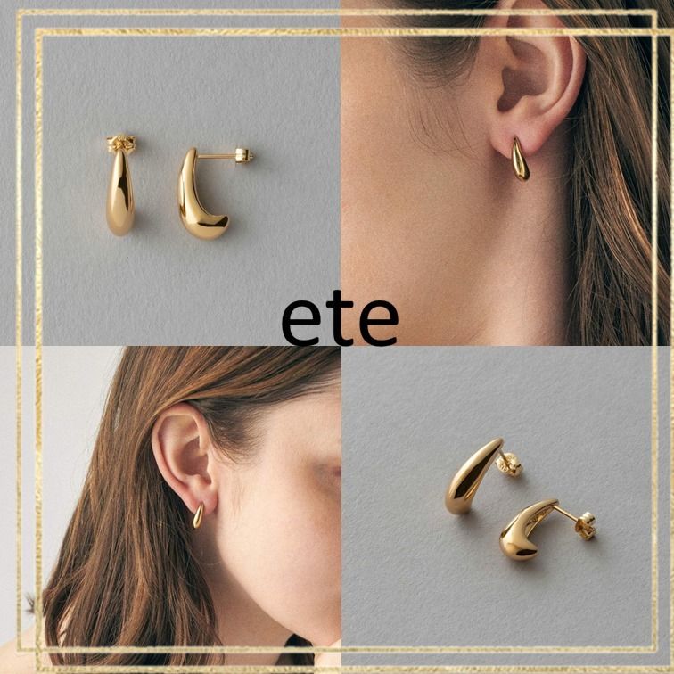 ete エテ ピアス ドロップ 雫 イエローゴールド ギフト 国内発送