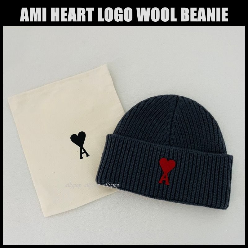 AMI HEART LOGO WOOL BEANIE アミパリス ハート ロゴ ニット帽 (AMI