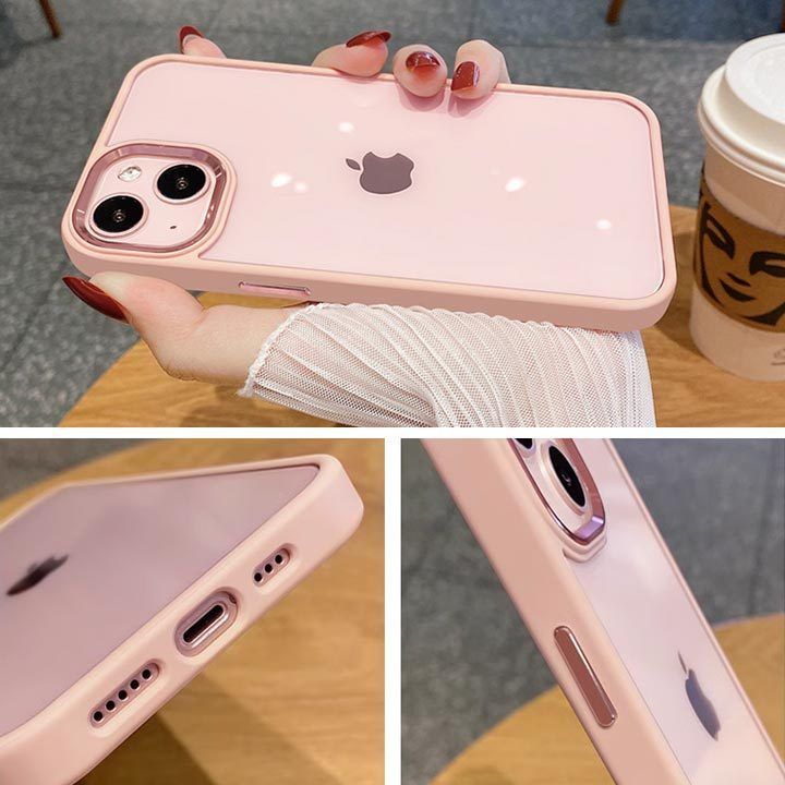 可愛い iPhone15ケース iphone14ケース クリア 透明 ピンク (iPhone