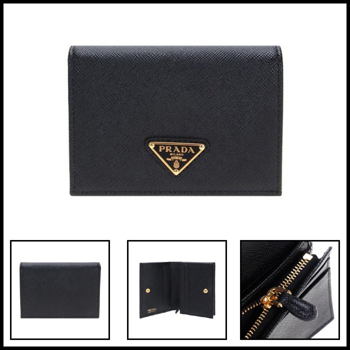 ☆関税込☆PRADA プラダ サフィアーノ 三角ロゴ 二つ折り財布 (PRADA
