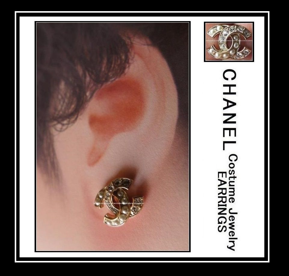 国内即発 CHANEL CCマーク COCO クリスタル パールピアス unisex