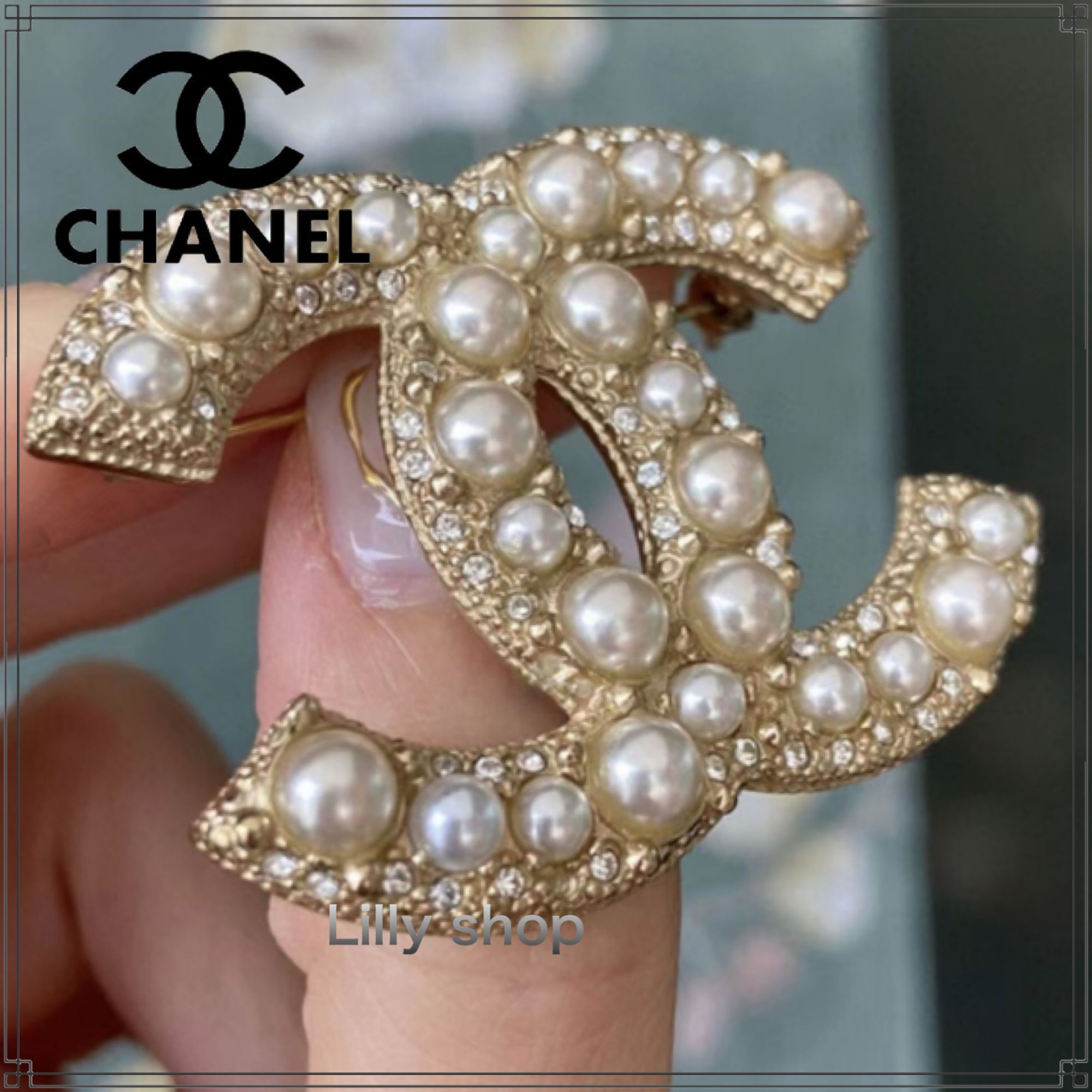 Z08-14 シャネル パールピンブローチ フェイクパール シャネル パール