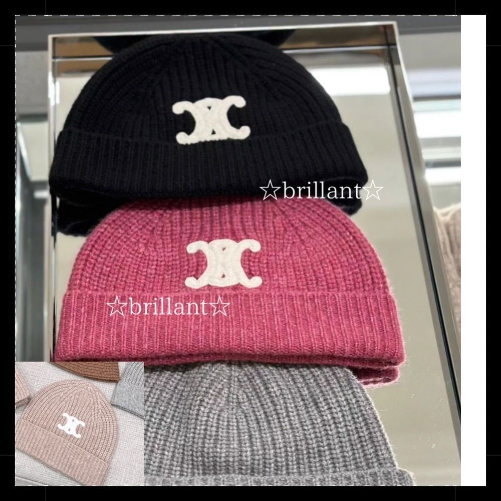 ☆国内発送☆】CELINE トリオンフ ニット帽 (CELINE/ニットキャップ