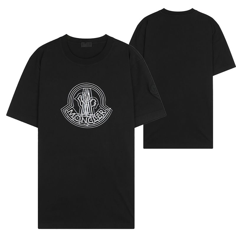 クリーニング済み MONCLER ブラック ロゴ Tシャツ ブラックロゴTシャツ