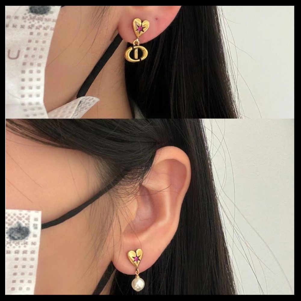 Dior クリスチャンディオールクリスタルハートピアス