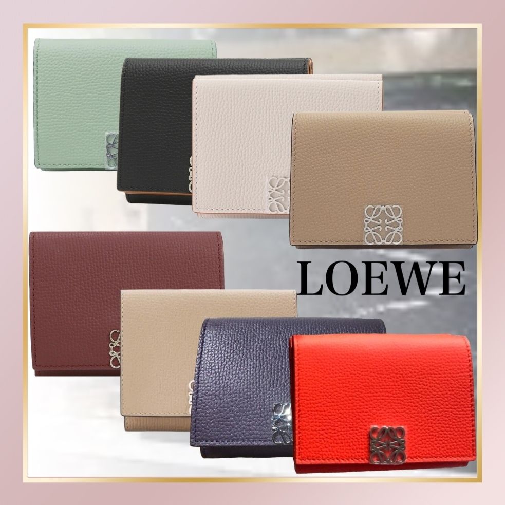 ◇ロエベ◇レザー/アナグラム/トライフォールド/ウォレット/折り財布
