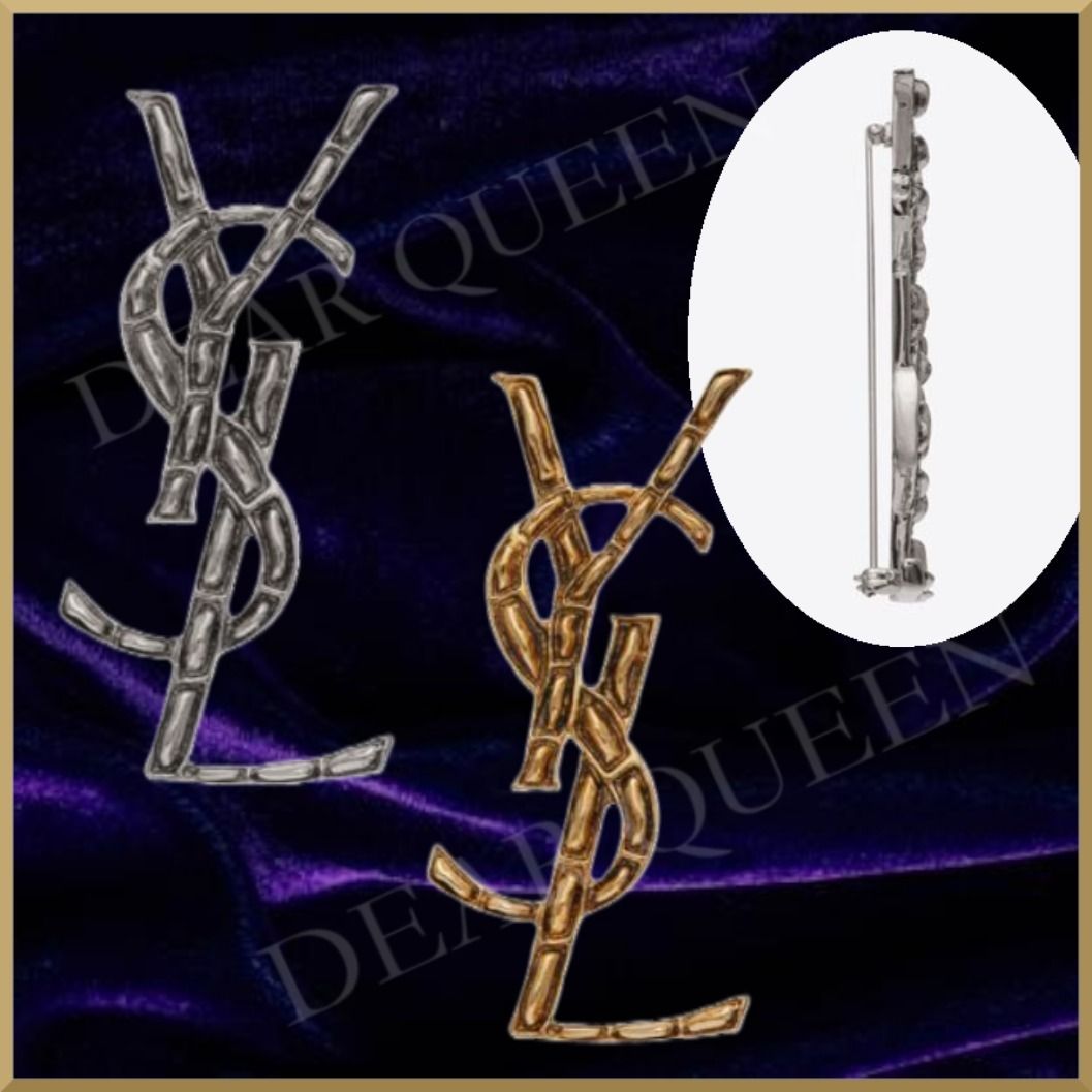 SAINT LAURENT ブローチ カサンドラ YSLブローチ（メタル）