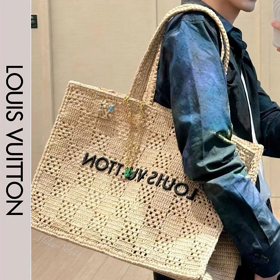 限定》LOUIS VUITTON ラフィア・ショッパーバッグ MM (Louis Vuitton
