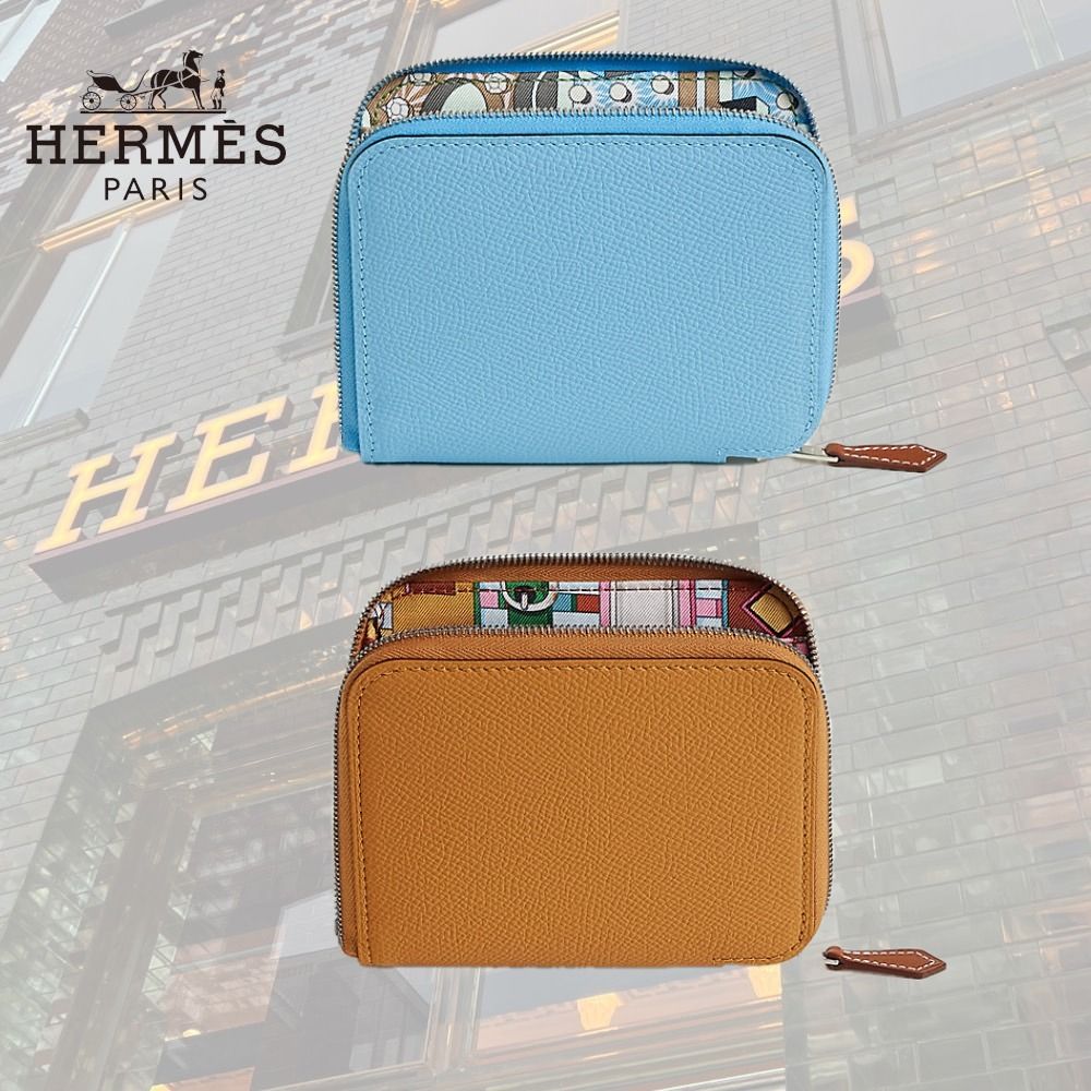 中の柄がポイント】HERMES シルクイン コンパクトウォレット (HERMES