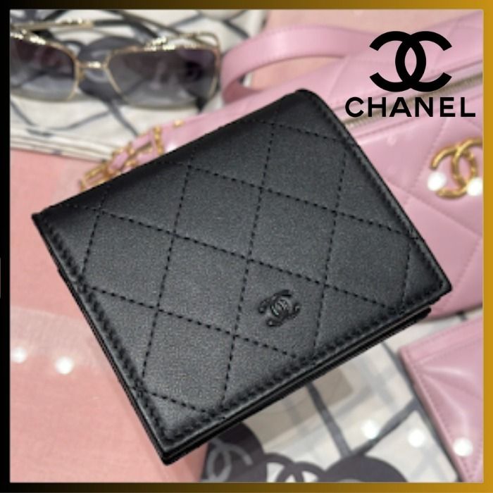 ⭐︎CHANEL⭐︎オールブラック二つ折り財布⭐︎ シャネル新作“オール