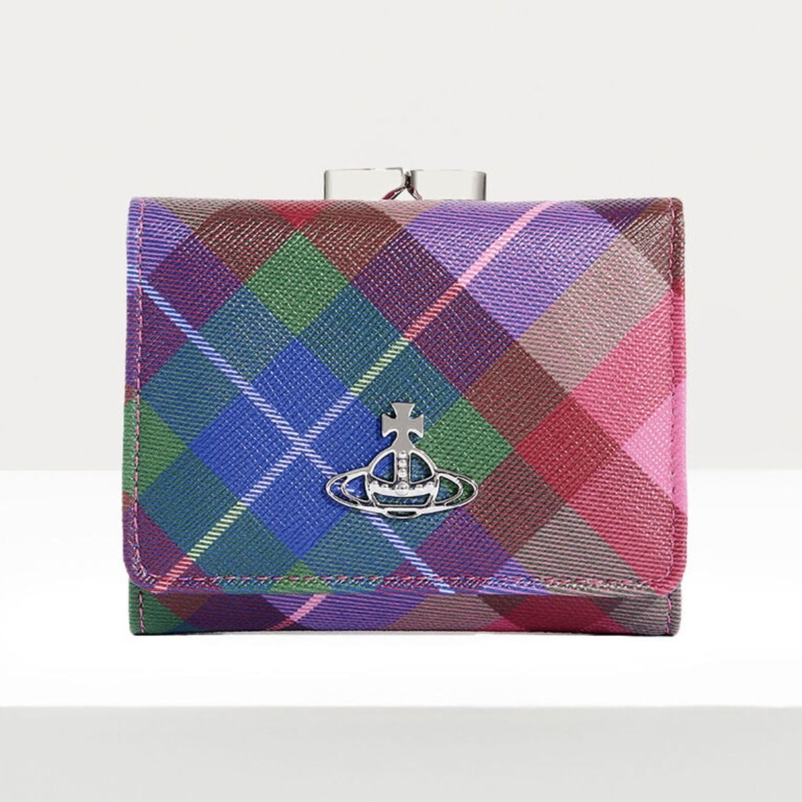 ☆vivienne westwood☆タータンチェック オーブロゴ付きミニ財布