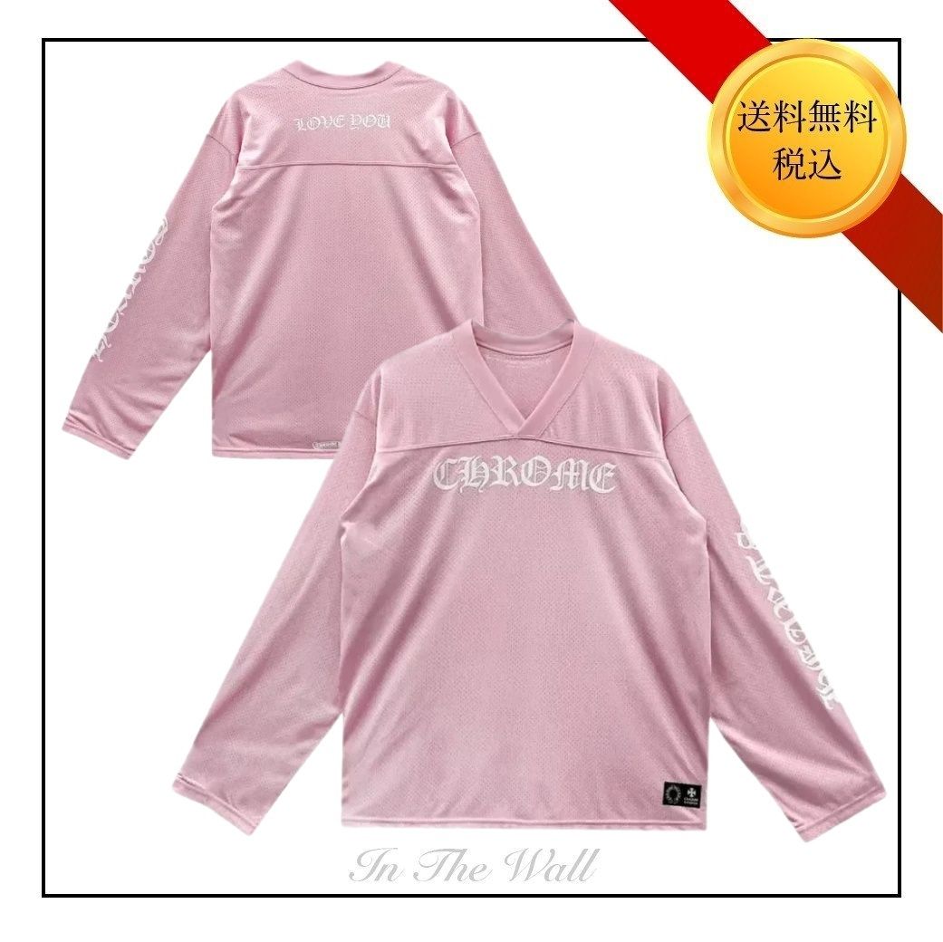 送料無料【Chrome Hearts】Love You メッシュ ジャージー ピンク