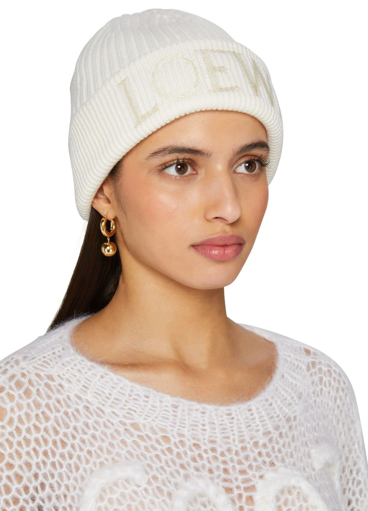 ☆関・送込【LOEWE】ロエベ ロゴ ビーニー ニット帽 (LOEWE/ニット