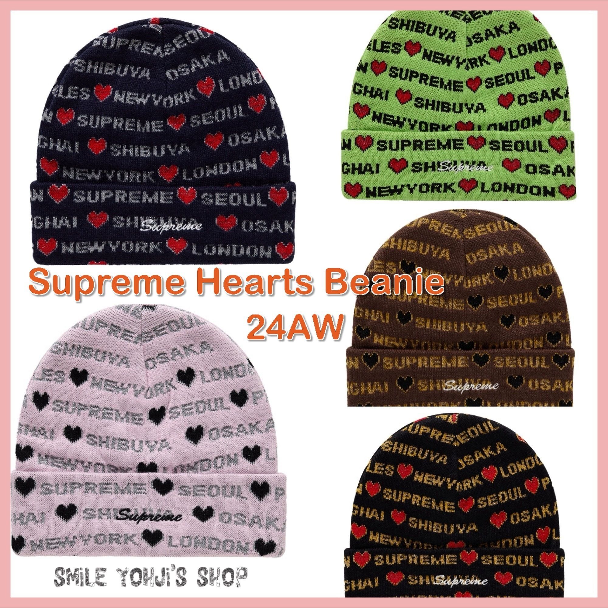☆24AW WEEK1☆Supreme Hearts Beanie (Supreme/ニットキャップ