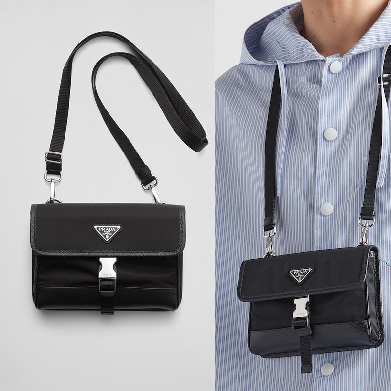 PRADA Re-Nylon xサフィアーノレザー スマートフォンケース (PRADA