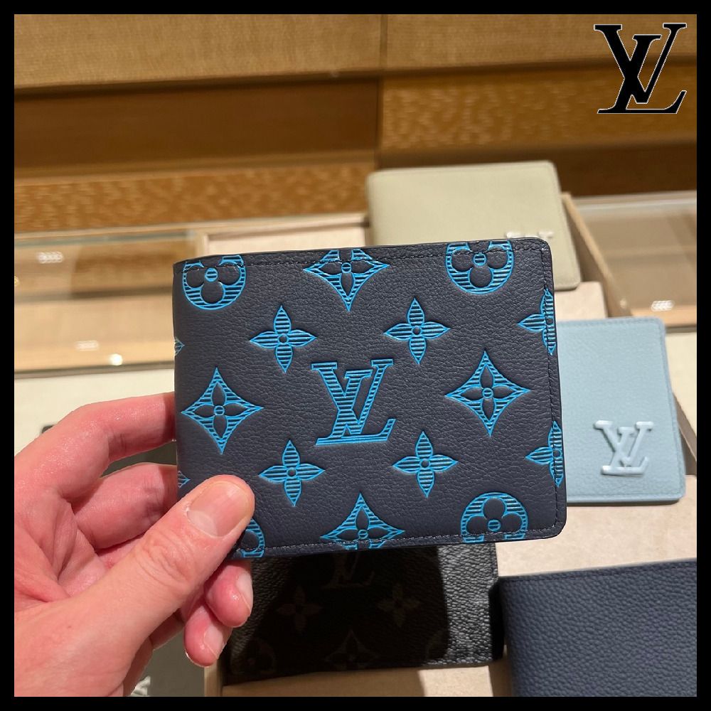 深いブルーの色合いが素敵♪】Louis Vuitton☆折りたたみ財布 (Louis