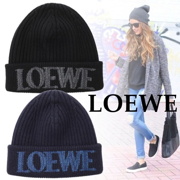 国内直営**LOEWE**ロエベ ビーニー ウールニット帽 (LOEWE/ニット