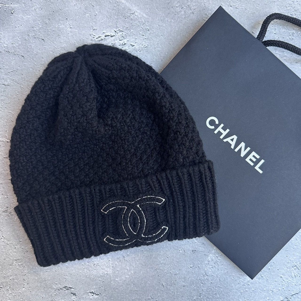 シャネル正規品ニット帽帽子ココマークビーニー