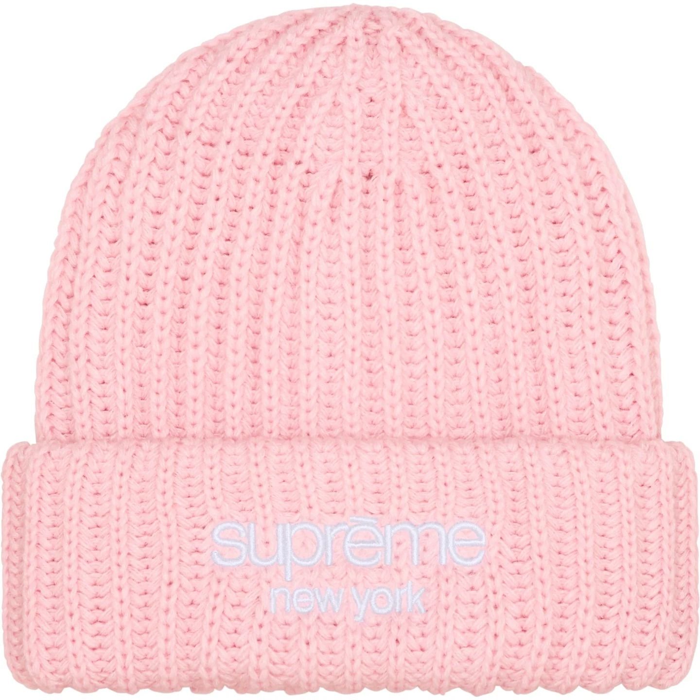 Supreme】 Classic Logo Chunky Ribbed Beanie Pink - 24FW (Supreme