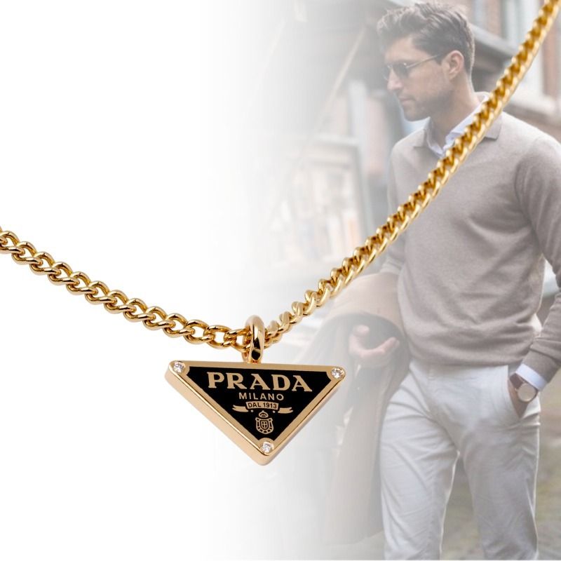 PRADA プラダ ネックレス メンズ イエローゴールド ダイヤモンド