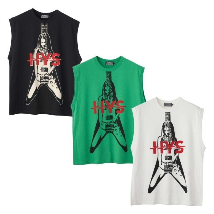 HYSTERIC ギターグラフィック ノースリーブTシャツ XL HYSTERIC ギター