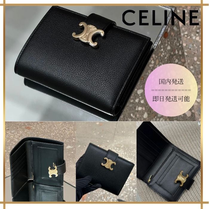 品よく優雅♪】CELINE ミディアム ストラップウォレット ニノ (CELINE