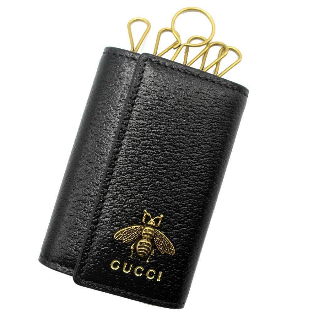 国内即送 GUCCI アニマリエ レザー ハチ 6連 キーケース 523683 (GUCCI