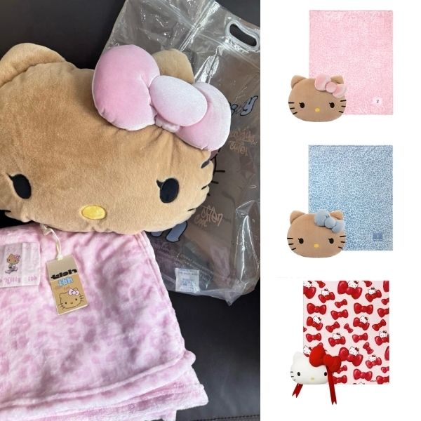tbhサンリオ ハローキティ2in1フランネル ブランケット&枕ピロー