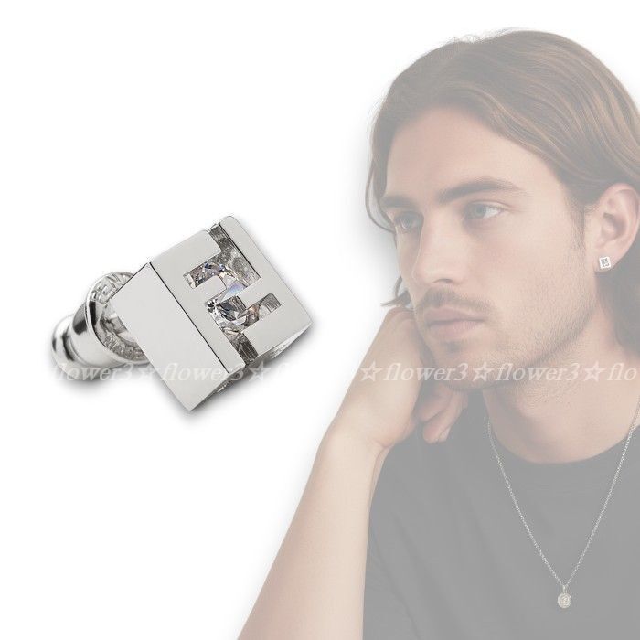 フェンディ FFピアス シルバーカラー 片耳用 国内配送 (FENDI/ピアス