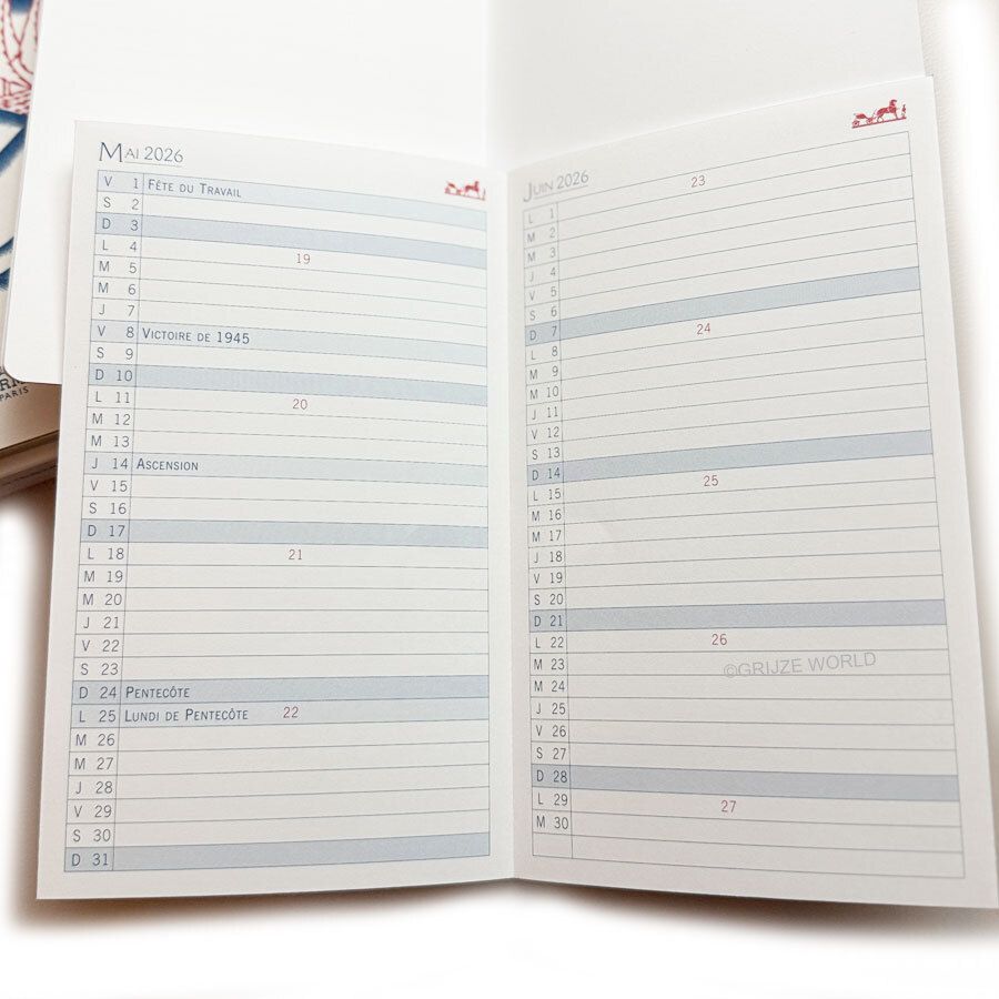 HERMES 欧州より グローブトロッター2026 手帳リフィル (HERMES/手帳