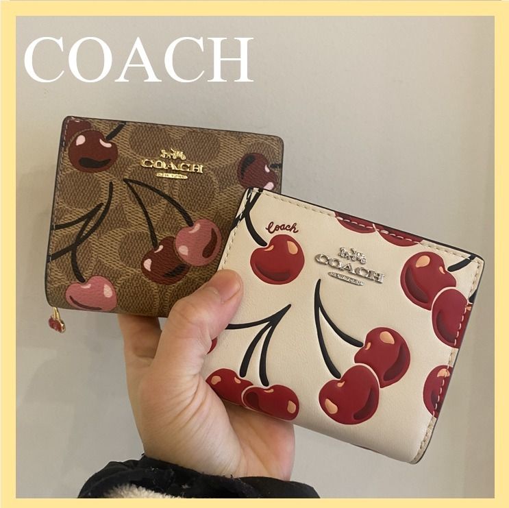 COACH さくらんぼ 財布 新作.COACHコーチ さくらんぼ柄レザー
