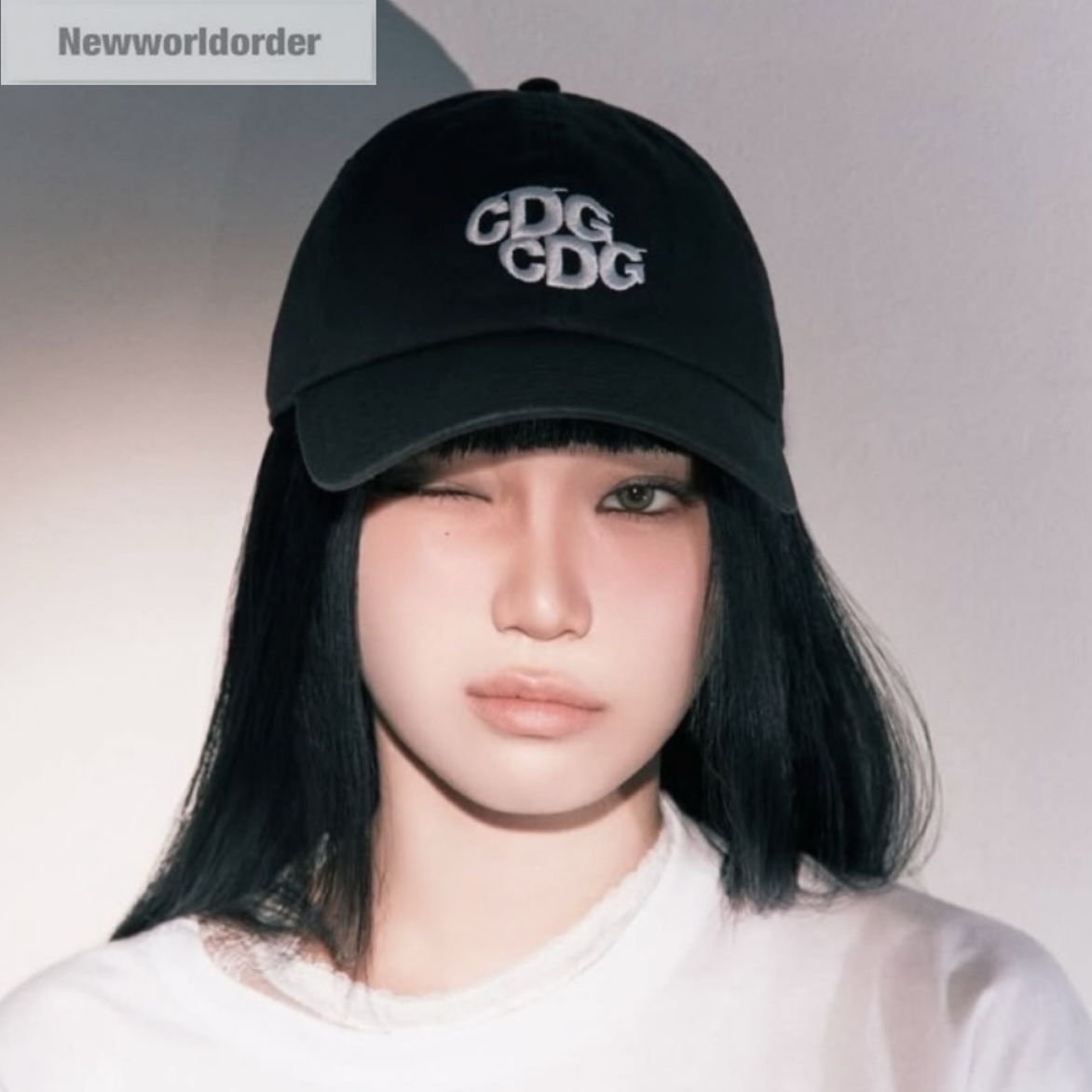 Newロゴ】コムデギャルソンCDG×ニューエラWネームキャップ (COMME des