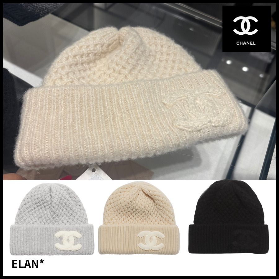 希少☆ふわもこ】CHANEL CCロゴ ニット帽 (CHANEL/ニットキャップ