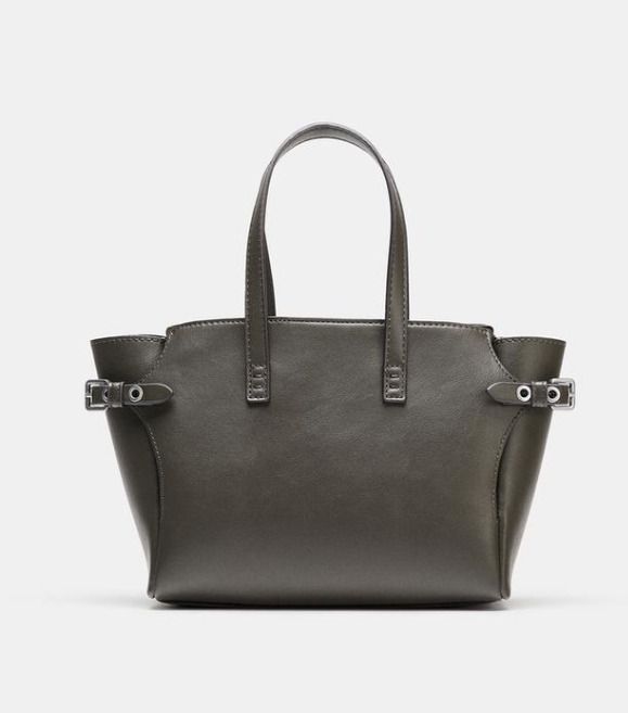 ZARA ミニショッパーバッグ グレー 上品カジュアル スペイン発送 (ZARA