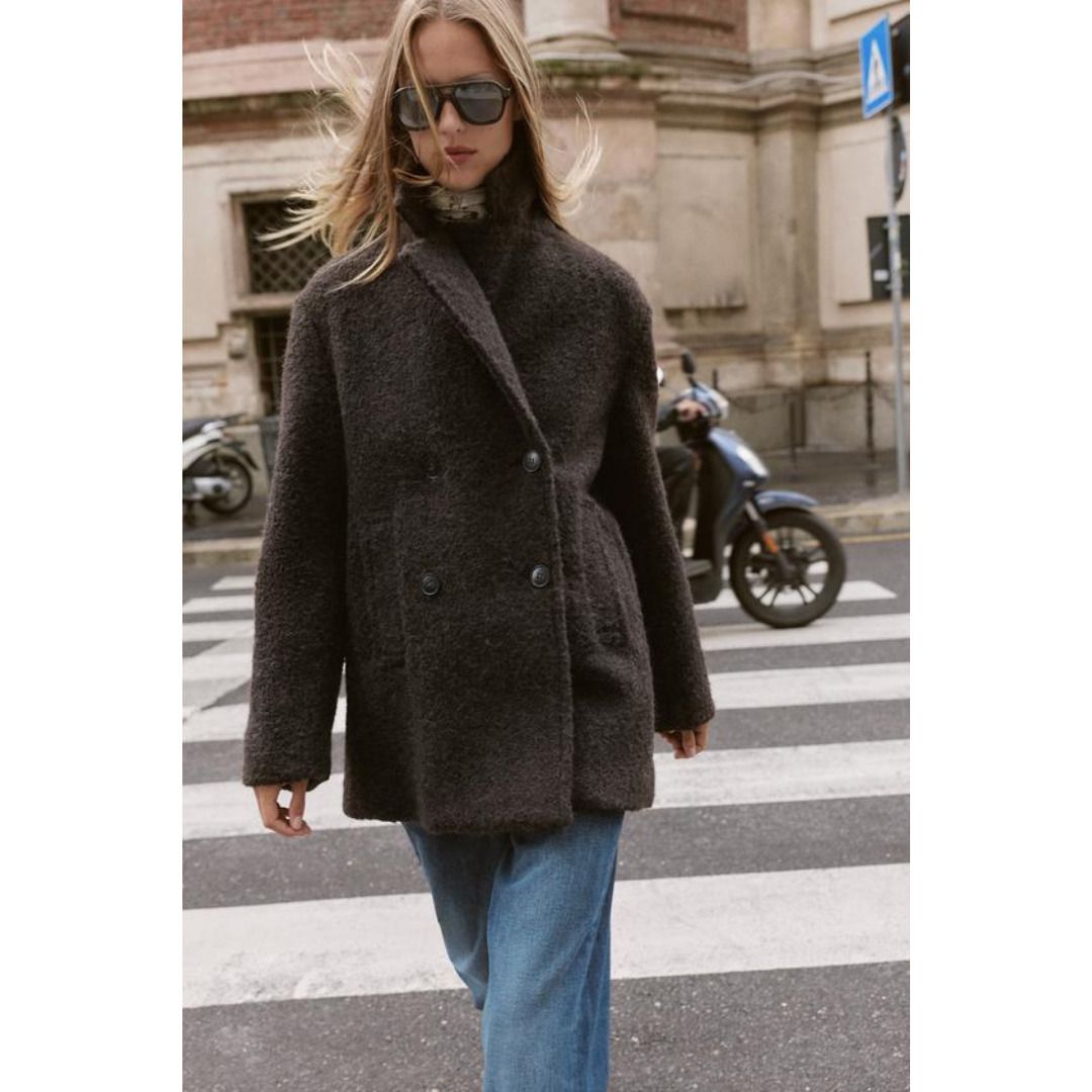 ZARA ブークレダブルブレストコート M 新品