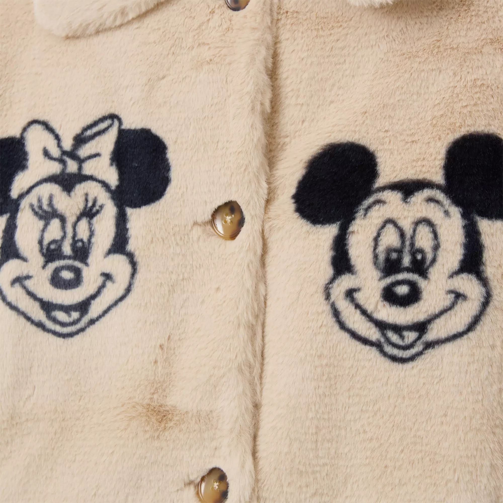 US発）Disney ミッキー & ミニー フェイクファージャケット (Disney