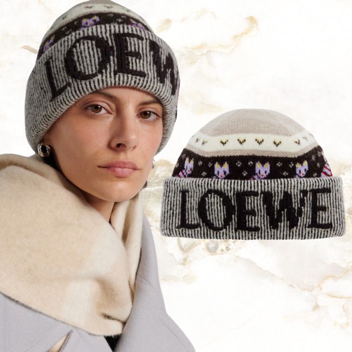 LOEWE(ロエベ) / ロゴ ウールブレンド ビーニー (LOEWE/ニットキャップ