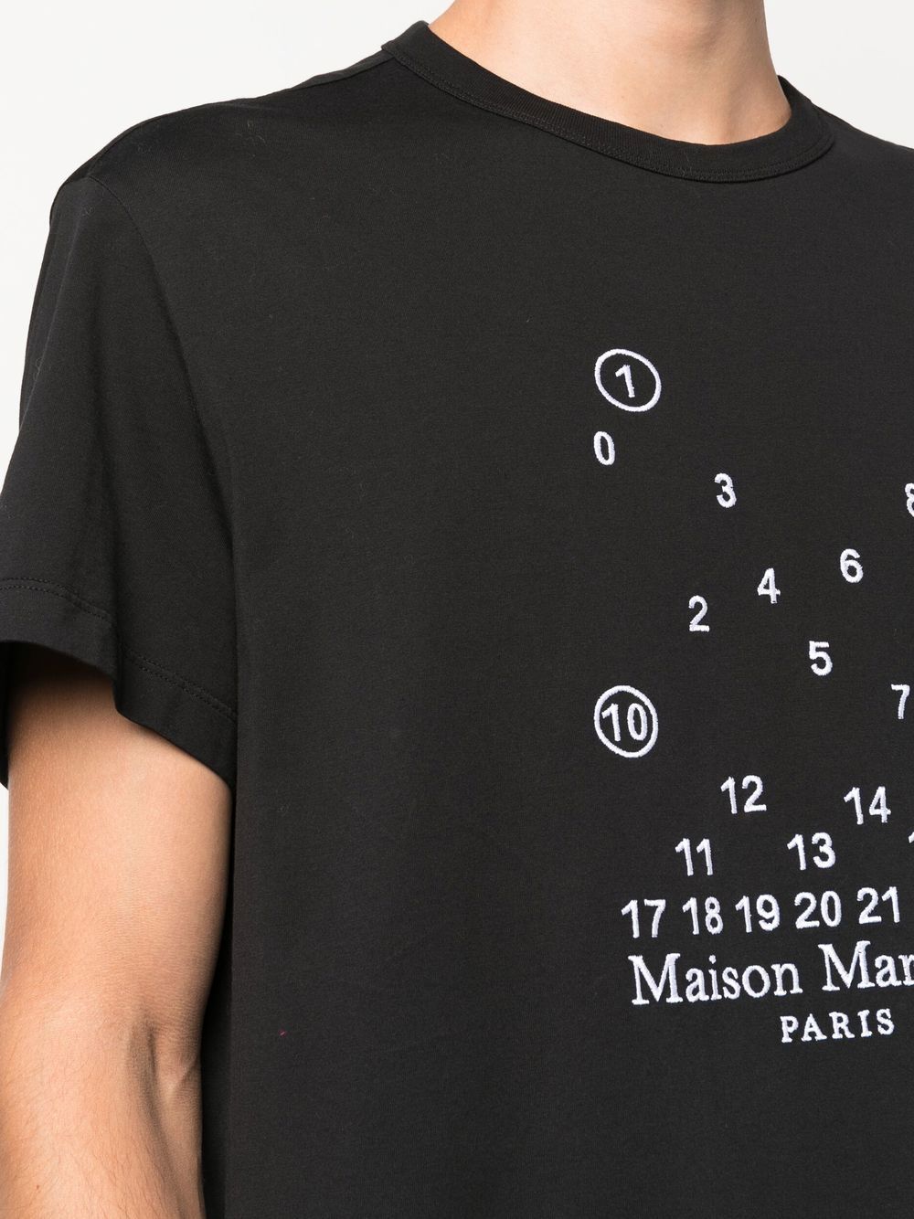 Maison Margiela Numeric logo-embroidered T-shirt | Black | FARFETCH