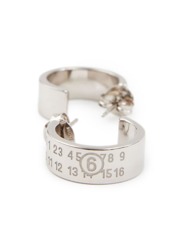 MM6 Maison Margiela フープピアス | シルバートーン | FARFETCH JP