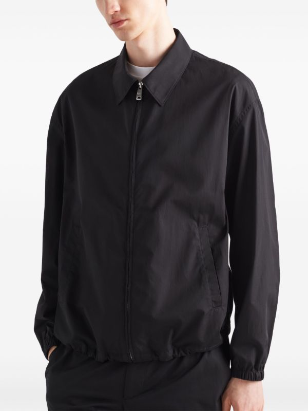 Prada Cotton zip-up Shirt Jacket | Black | FARFETCH