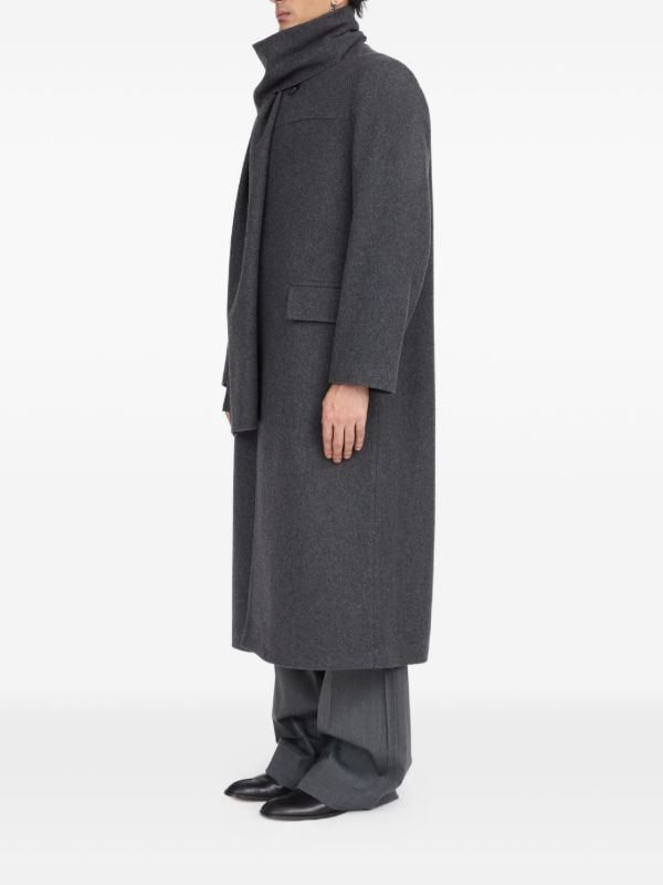 MM6 Maison Margiela スカーフディテール ロングコート | グレー