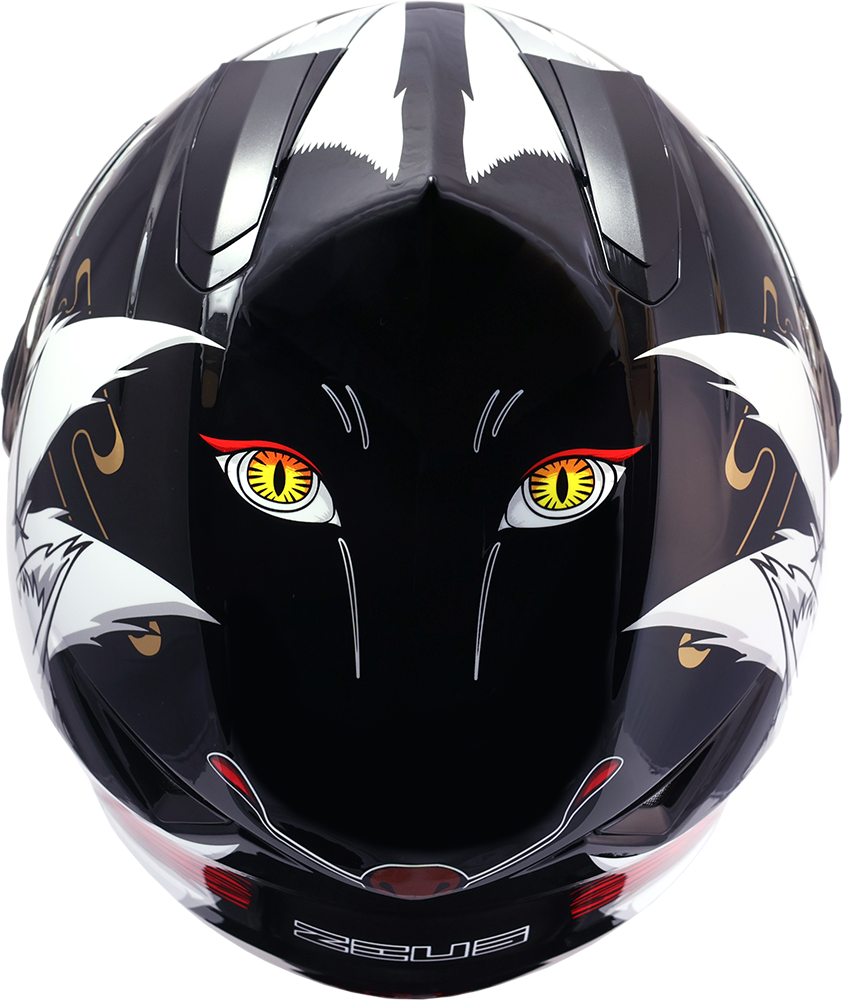 ZEUS】獨家限量預購ZS-811 AL66 白狐神獸彩繪全罩式安全帽超高C/P值