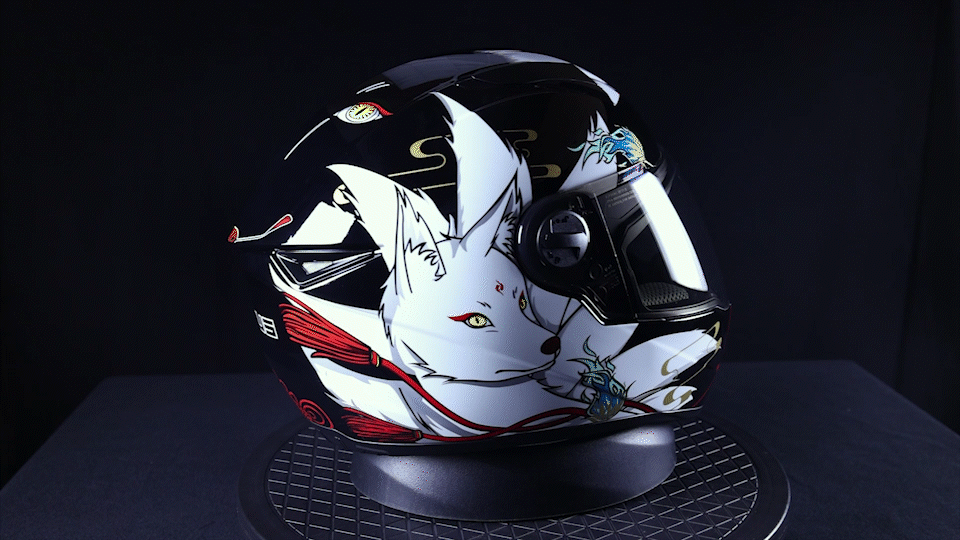ZEUS】獨家限量預購ZS-811 AL66 白狐神獸彩繪全罩式安全帽超高C/P值