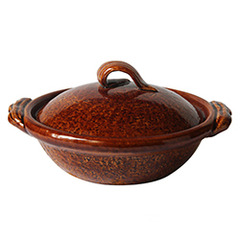 日本雲井窯—飴釉木之葉土鍋（8寸） PEKOE