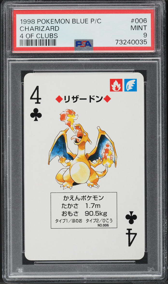 1998 Pokemon Japanese Blue Playing Cards Charizard #006 PSA 9 MINT