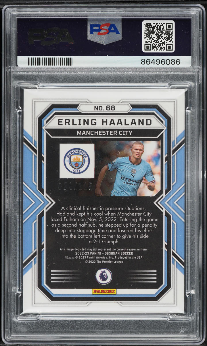 2022 Panini Obsidian Erling Haaland /115 #68 PSA 9 MINT on